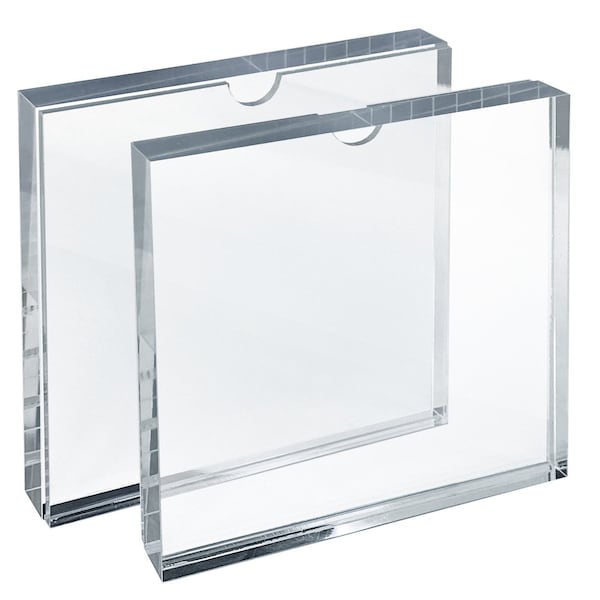Clear Block Sign Holder Frame 6'x6', Top Load, 2PK
